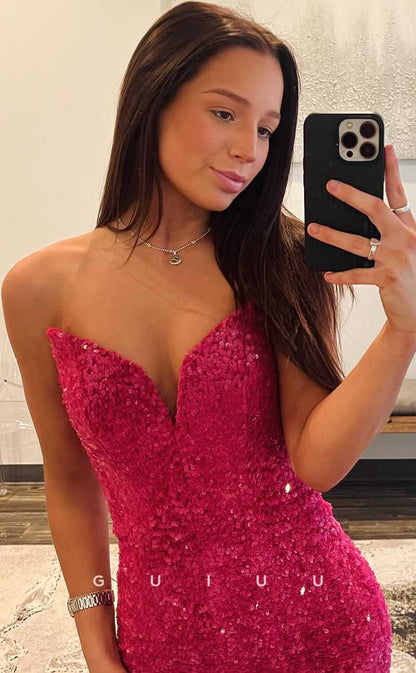 G4383 -  Sexy & Hot Mermaid V Neck Sleeveless Fully Beaded Sweep Prom Evening Gown