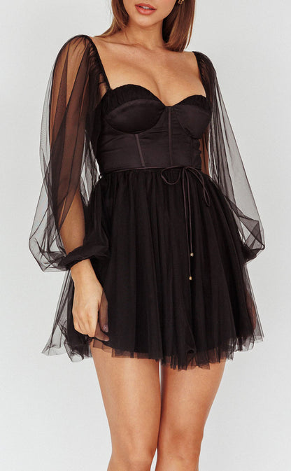 GH488 - A line Sweetheart Long Sleeves Homecoming Dress Short Graduation Dress