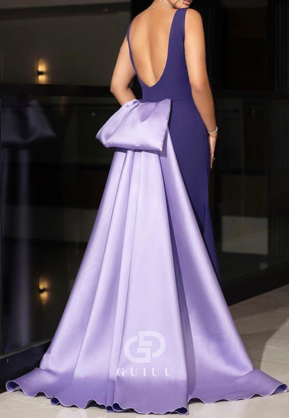 Regency Spaghetti Straps Scoop Backless Evening Dress