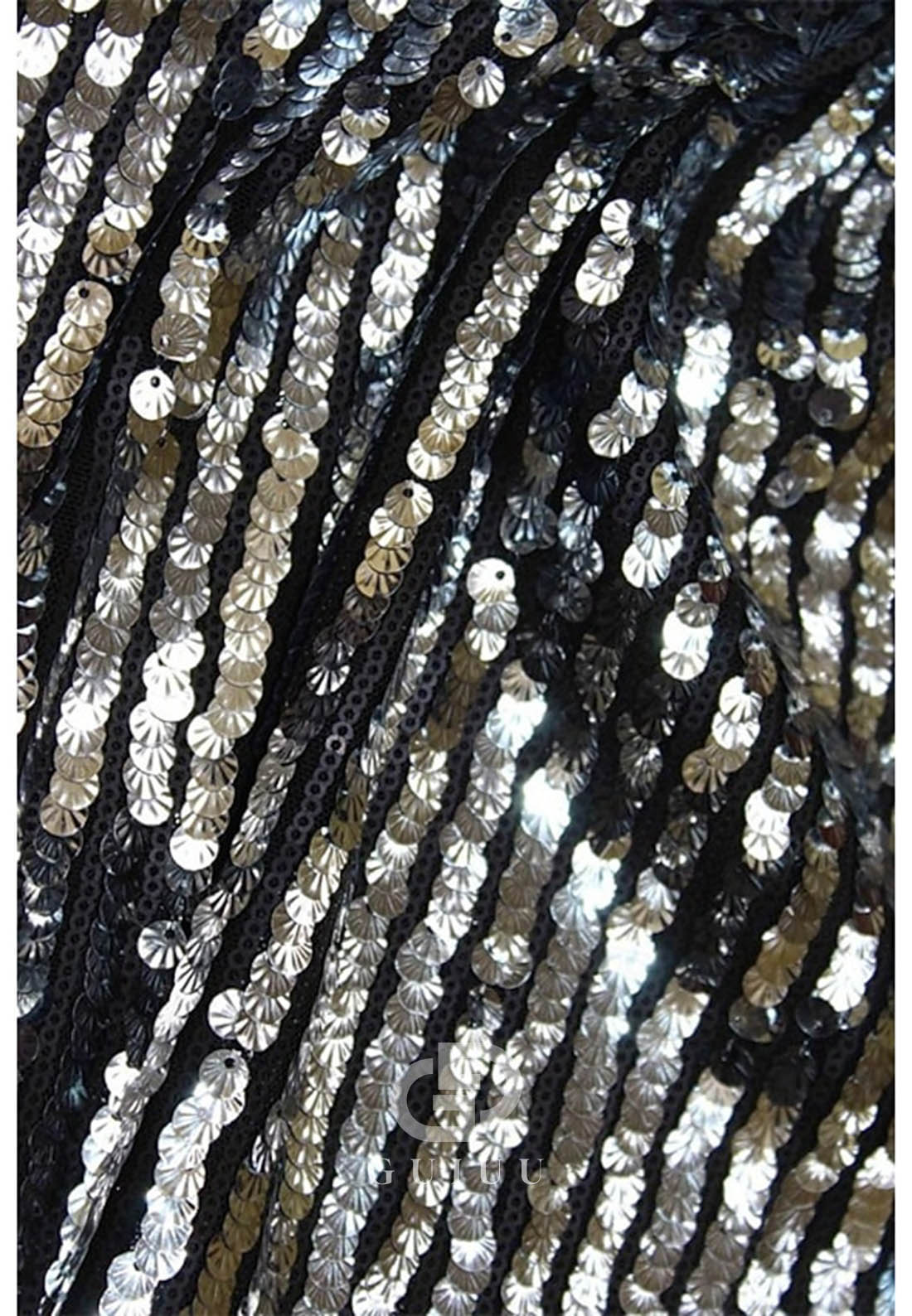 Sparkle Long Sleeve High Neck Formal Wedding Sequined with Glitter