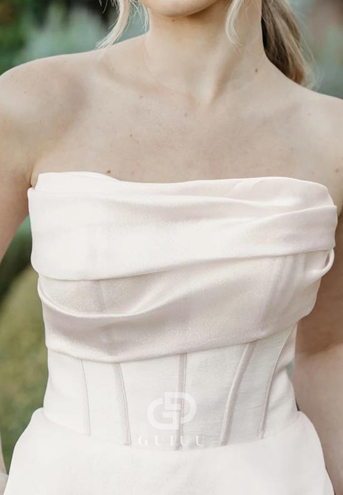A-Line Sleeveless Strapless Empire-Waist Wedding Dress