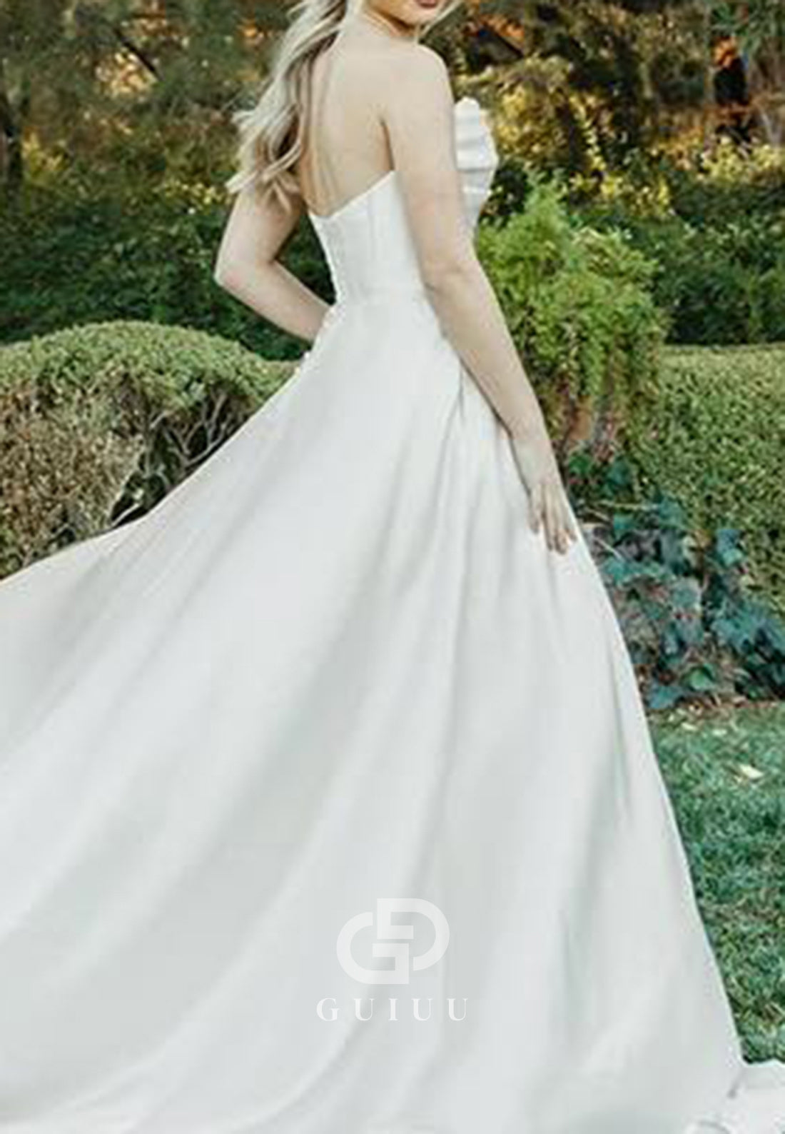 A-Line Sleeveless Strapless Empire-Waist Wedding Dress
