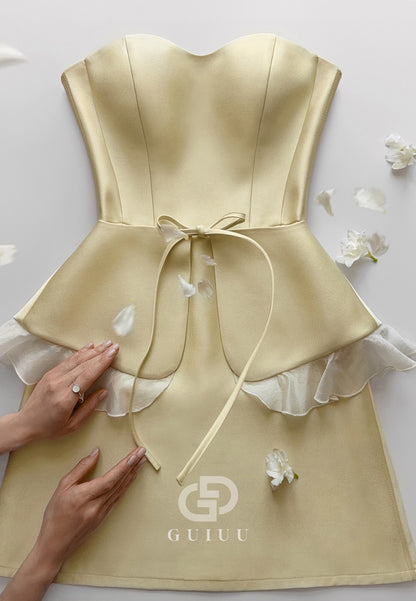 Elegant Strapless Sleeveless Empire-Waist Homecoming Dress