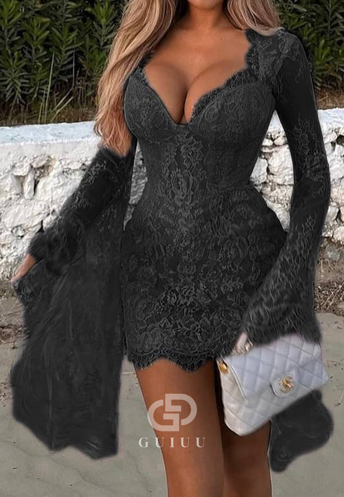 Charming Long Sleeves Sweetheart Corset Short Wedding Dress