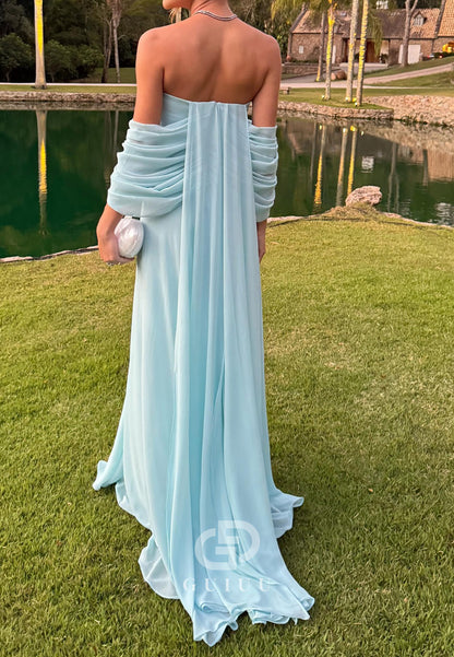 Simple A-Line Sweetheart Sleeveless Ruched Evening Dress