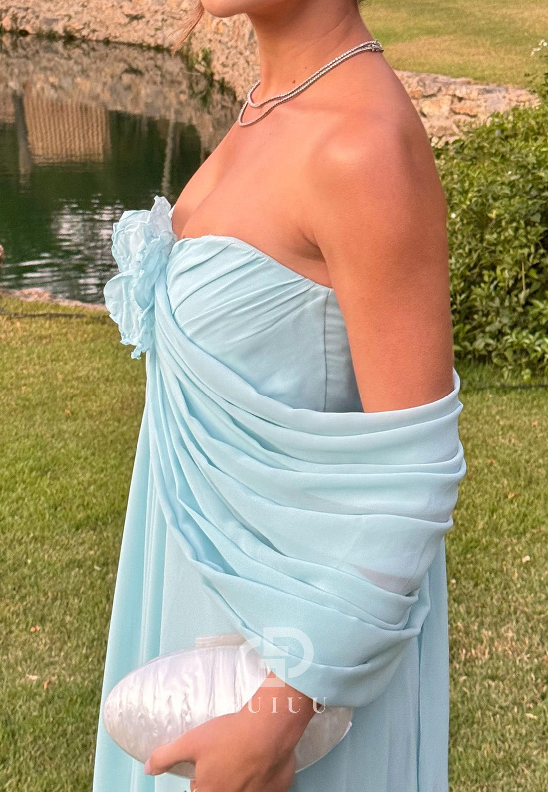 Simple A-Line Sweetheart Sleeveless Ruched Evening Dress