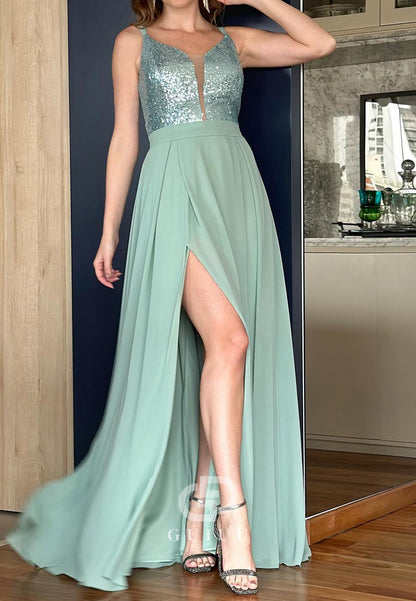 A-Line Spagheeti Straps Sweetheart Empire-Waist Mother of the Bride Dress