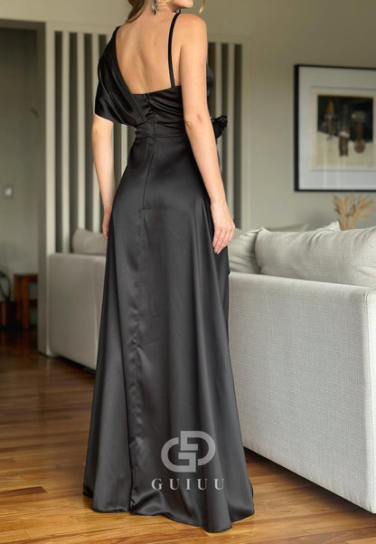 A-Line Sweetheart Ruched Slit Mother of the Bride Dress
