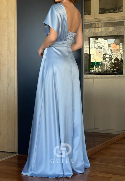 A-Line Sweetheart Ruched Slit Mother of the Bride Dress