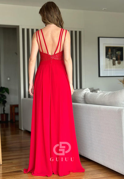 A-Line Spagheeti Straps Sweetheart Empire-Waist Mother of the Bride Dress