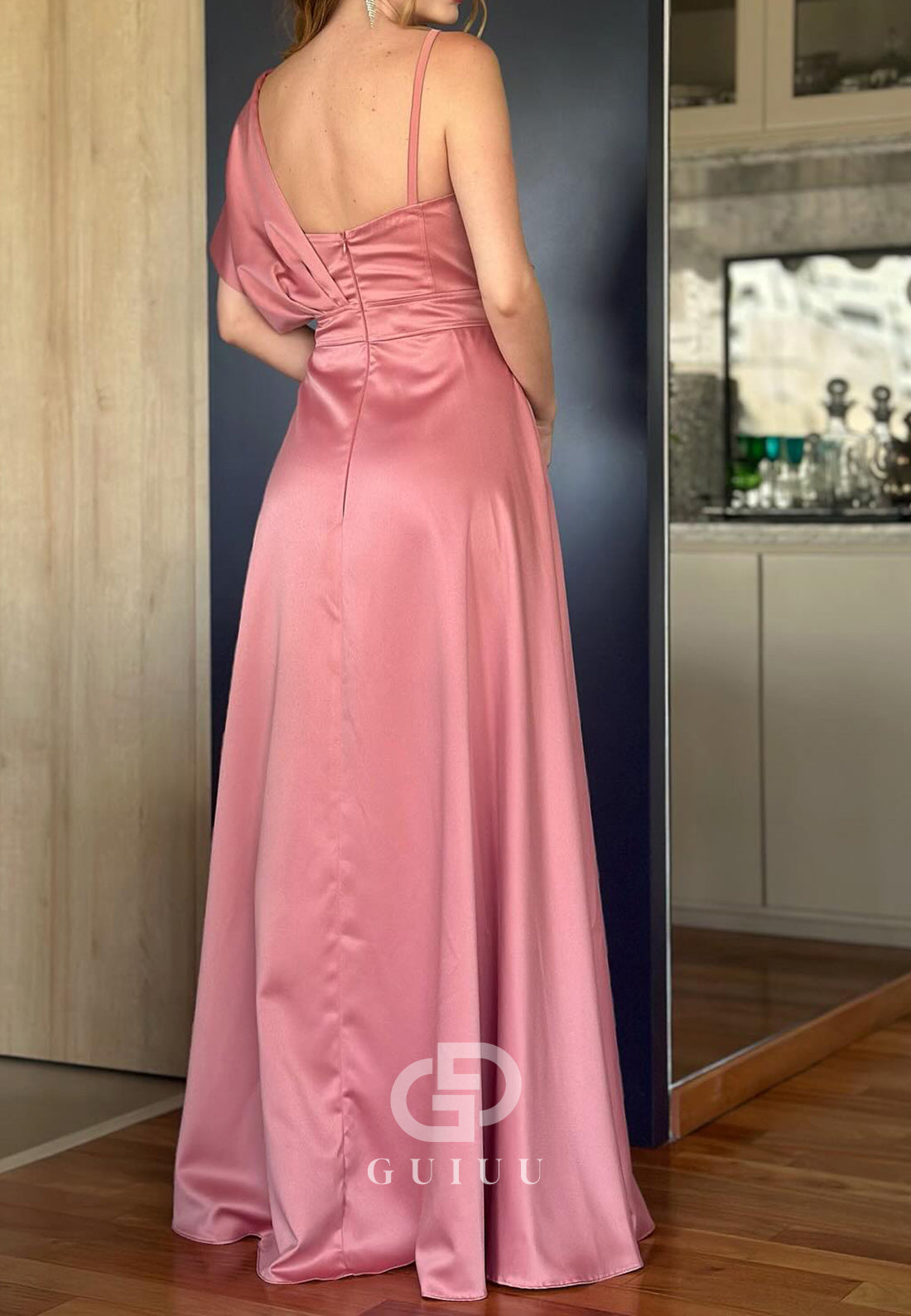A-Line Sweetheart Ruched Slit Mother of the Bride Dress