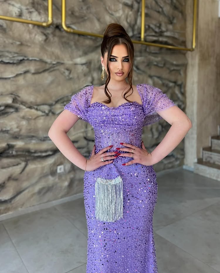 G3275 - Chic & Modern Beaded Off-Shoulder Pleats Champagne Party Prom Evening Dresses