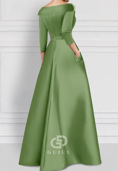 Charming Sheath V-Neck Half Sleeves Appliques Mother of the Bride Dress