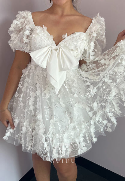 Charming Short Sleeves Sweetheart Ruffles Homecoming Dress
