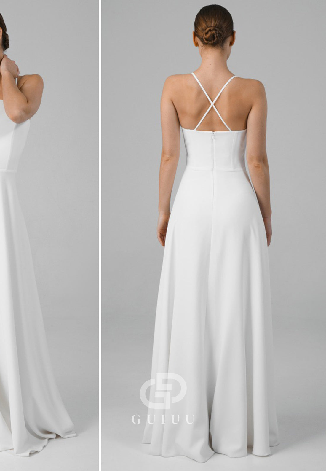 Simple Long Sleeves Square Empire-Waist Wedding Dress