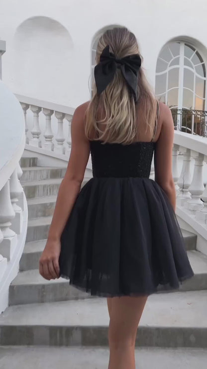 GH682 - Sexy & Hot Square Beaded Ball Gown Homecoming Dress