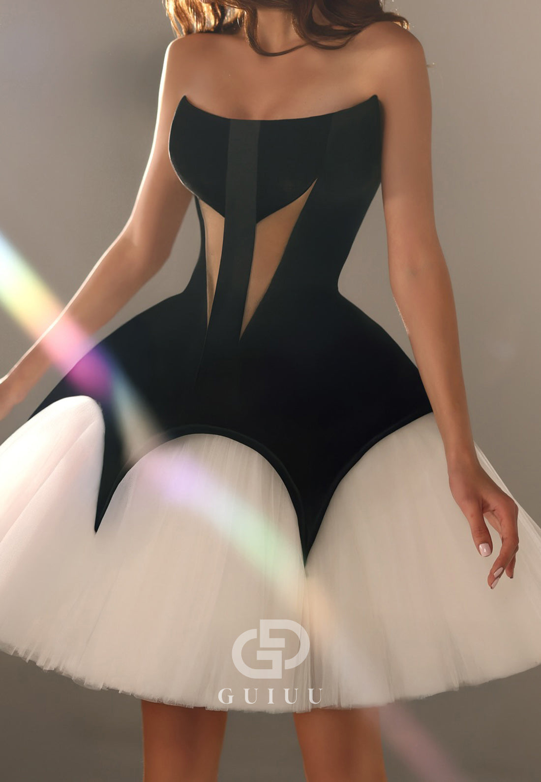 Elegant Strapless Sleeveless Corset Short Party Dress