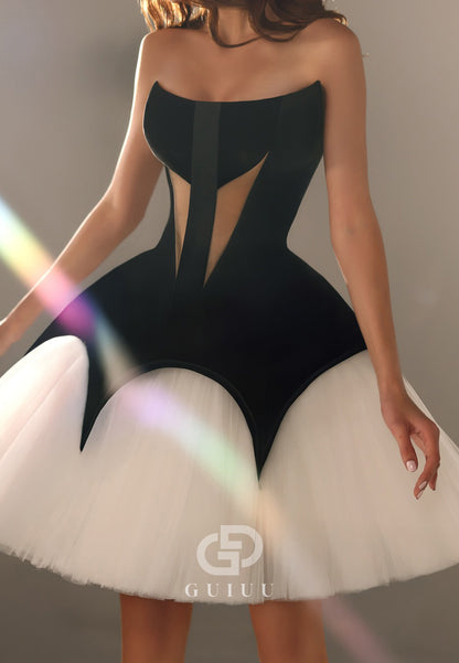 Elegant Strapless Sleeveless Corset Short Party Dress