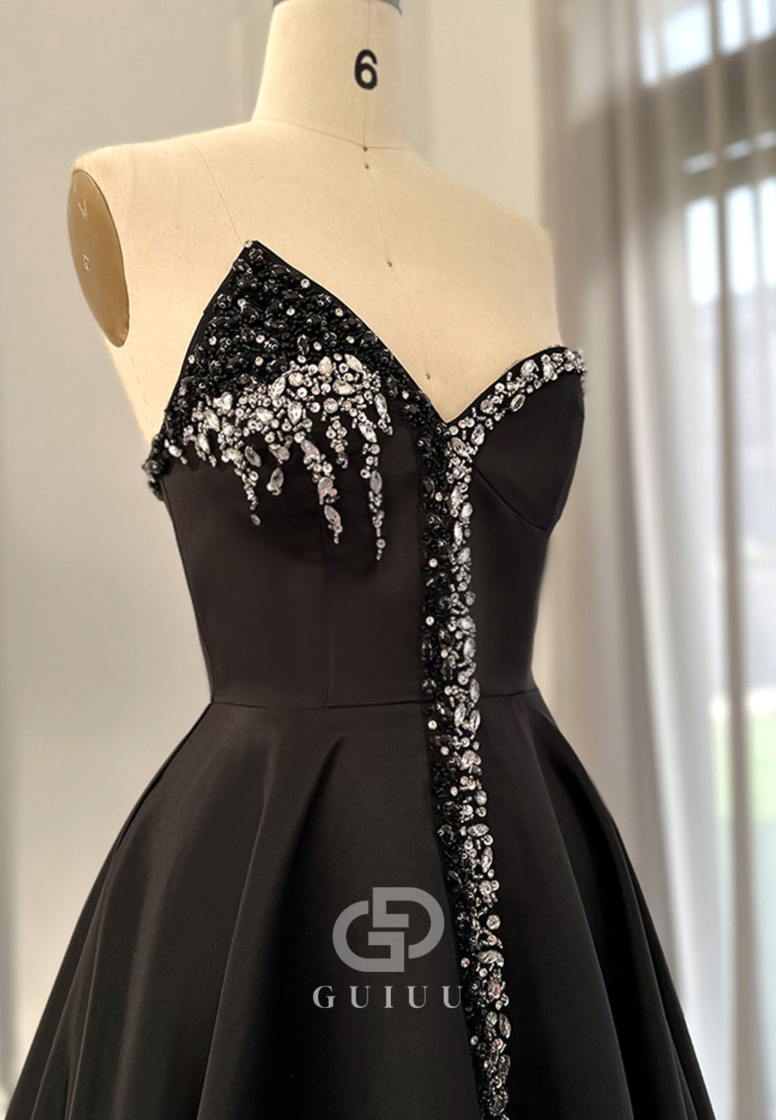 A-Line Strapless Sleeveless Empire-Waist Evening Dress