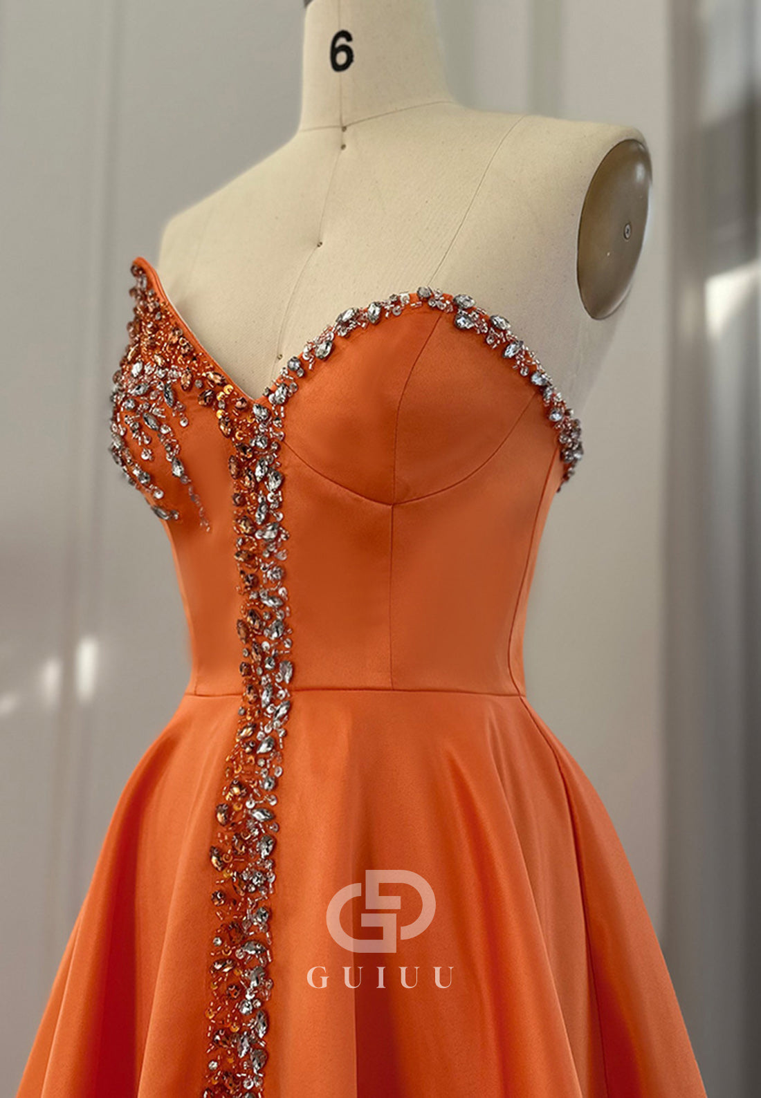 A-Line Strapless Sleeveless Empire-Waist Evening Dress