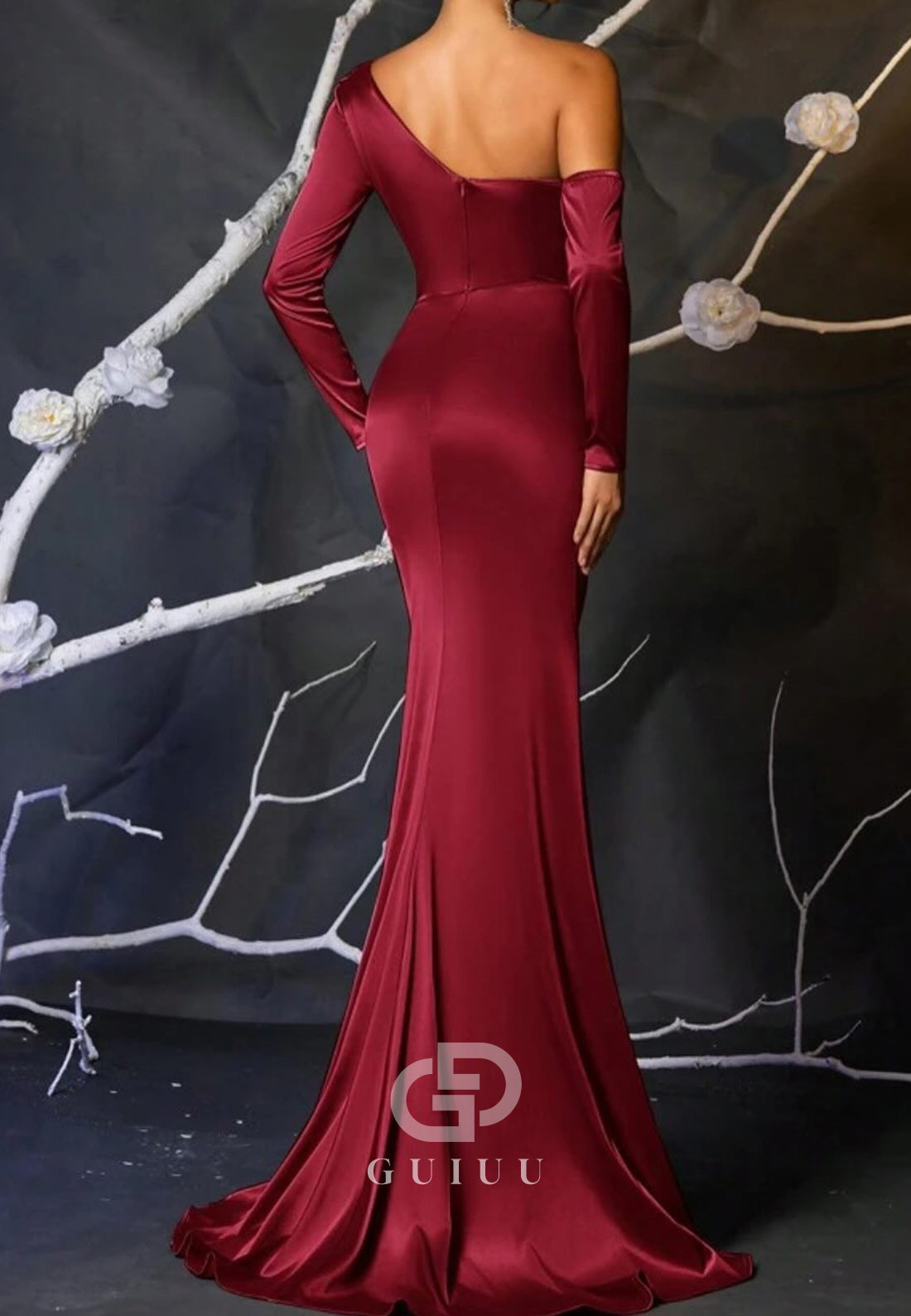 Long Sleeves Sweetheart Sequins Mermaid Evening Dress