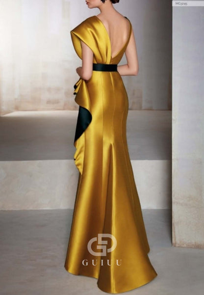 Elegant Scoop Sleeveless Empire-Waist Backless Evening Dress