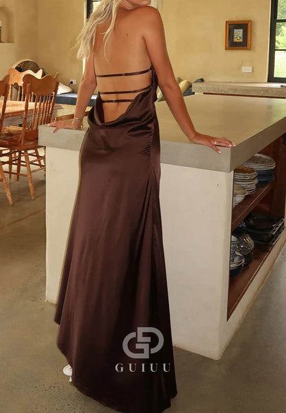 Simple Sleeveless Strapless A-Line Prom Dress