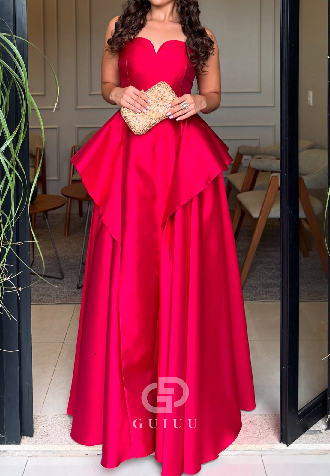 A-Line Strapless Sleeveless Corset Evening Dress