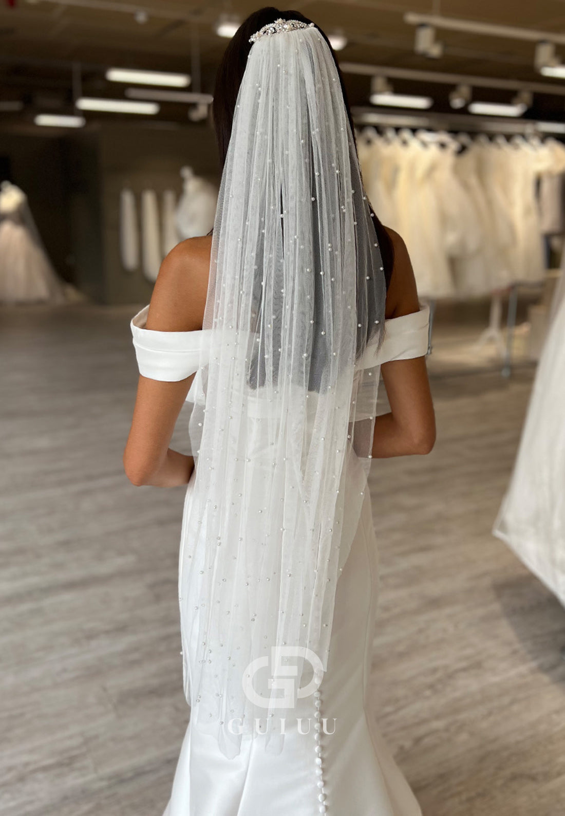 Sleeveless Off-Shoulder Ruched Satin Mermaid Wedding Dress