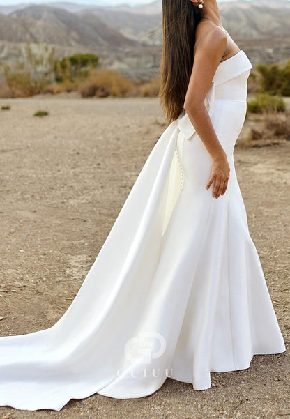 Charming Strapless Sleeveless Bowknot Wedding Dress