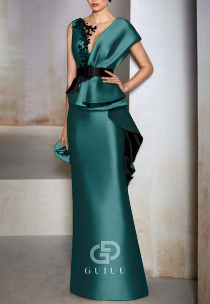 Elegant Scoop Sleeveless Empire-Waist Backless Evening Dress