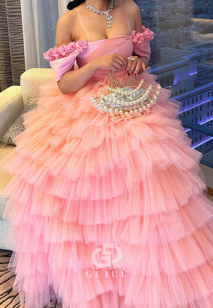 Blushing Pink Sleeveless Ruffles A-Line Prom Dress